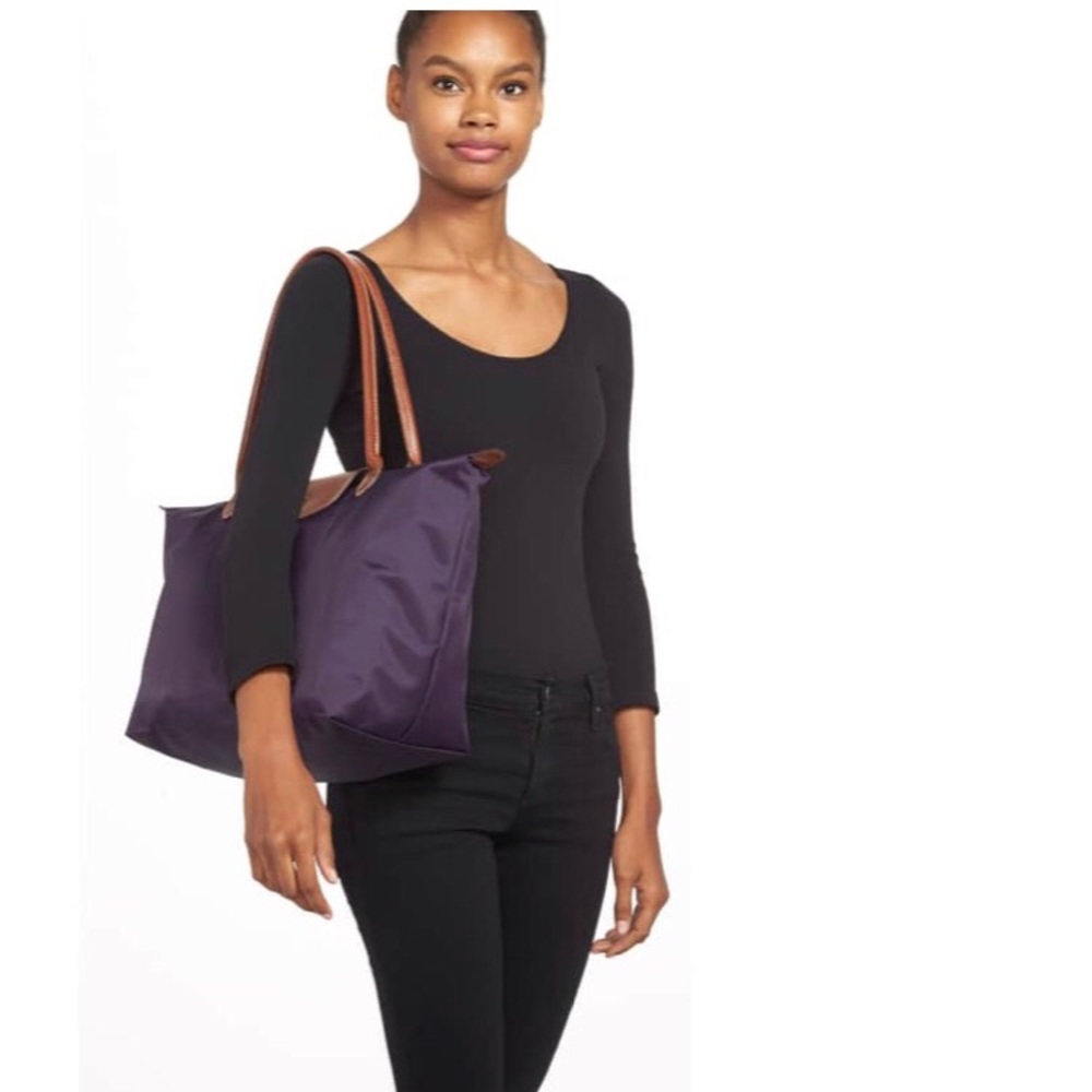 Longchamp Le Pliage in large Purple Tote